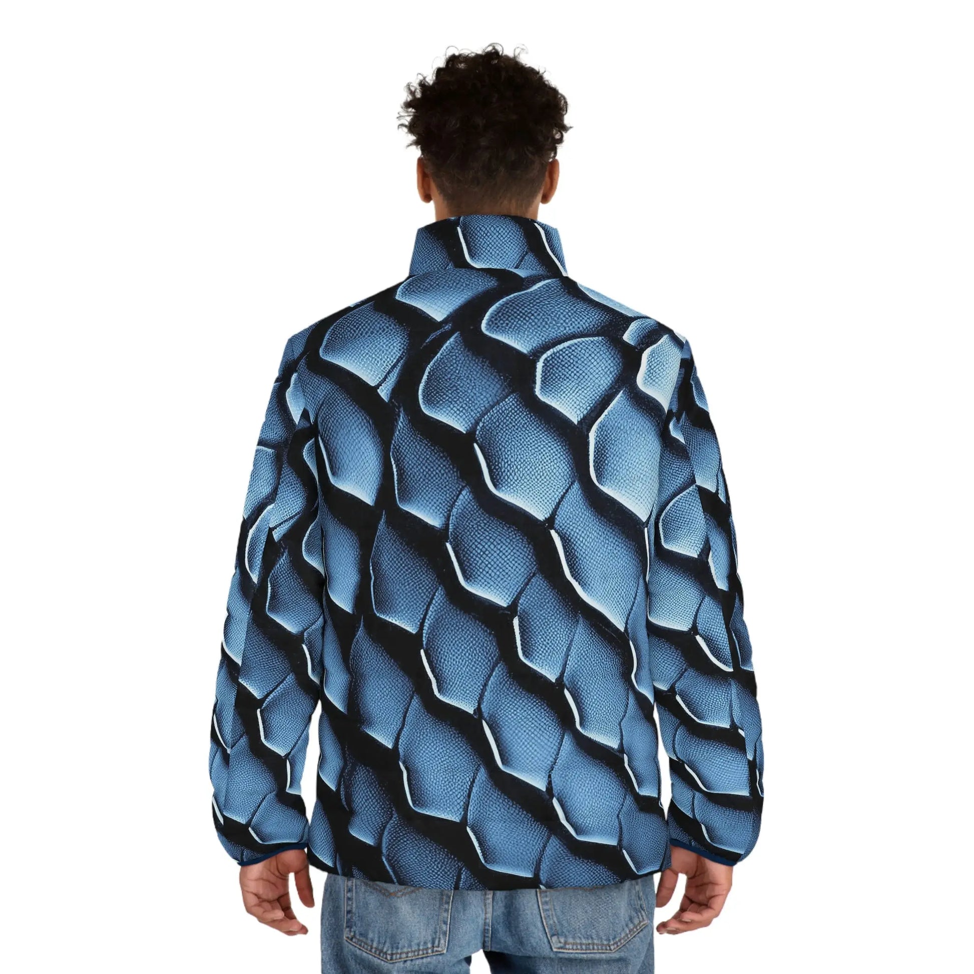 Men's Puffer Jacket (AOP) cold scale skin - Official primitive store